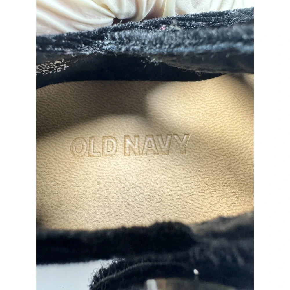Old Navy Velvet Double-Buckle Ballet Flats Toddler‎ Girls US 12.5 Black Shoes
